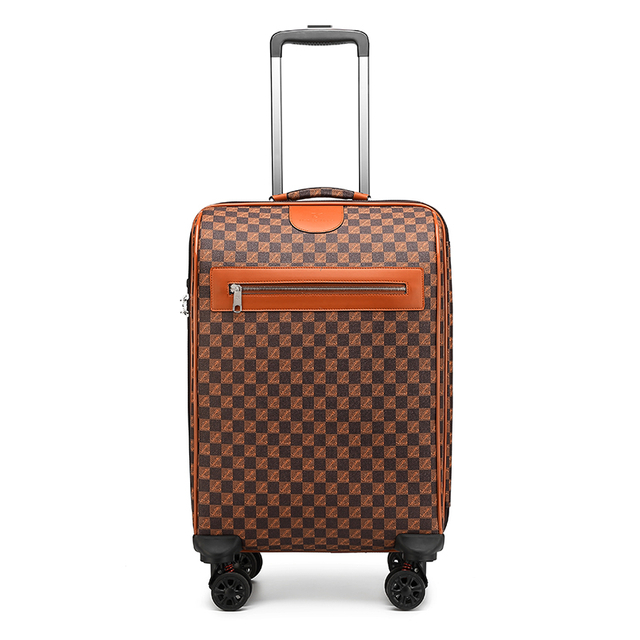 08 Monica muse Fashion Checkerboard Pattern Luggage 