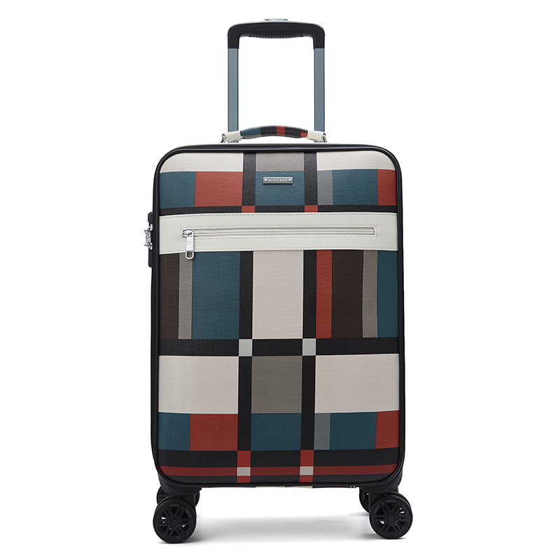 Monica Muse 20-inch Classic Vintage Checkless Luggage