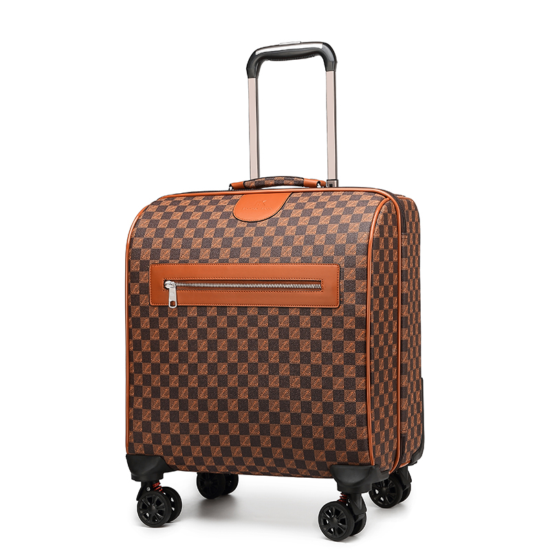 08 Monica muse Fashion Checkerboard Pattern Luggage 