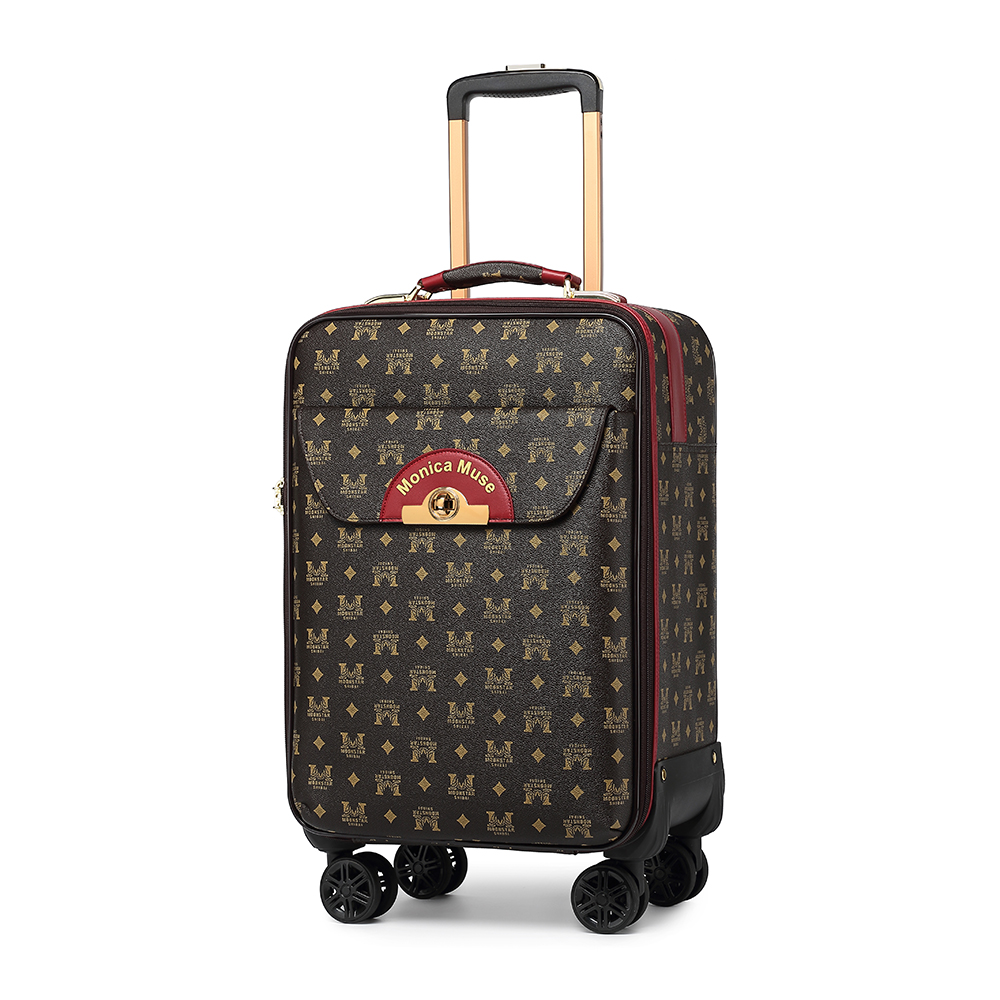 Monica Muse 20-inch Classic Vintage Checkless Luggage